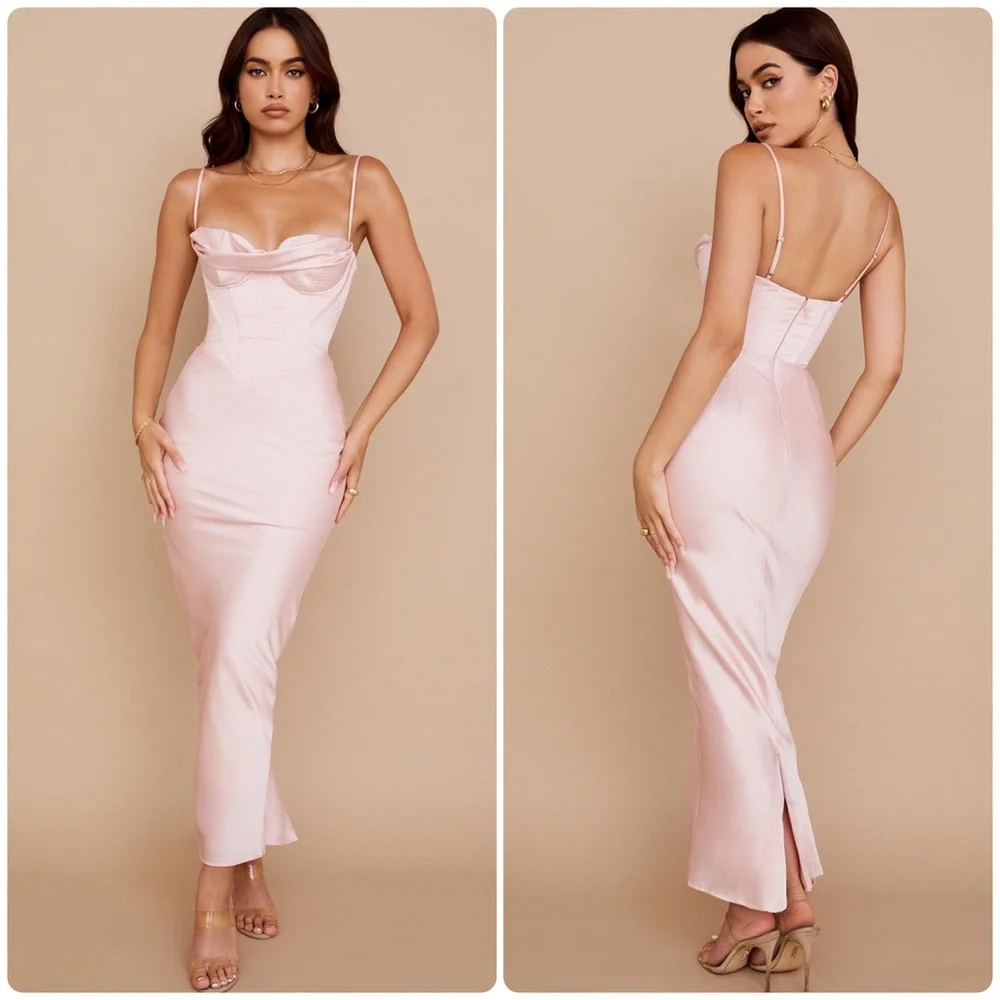 charmaine blush pink corset maxi dress House of CB Charmaine Blush Pink Corset Maxi Dress